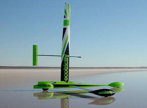 男子欲驾风力汽车破时速187公里纪录(组图)